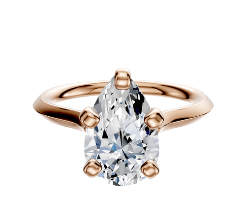 18K Rose Gold 4 Prong Cathedral Knife Edge 2.0mm Engagement Ring