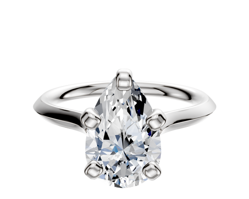 Platinum 4 Prong Cathedral Knife Edge 2.0mm Engagement Ring