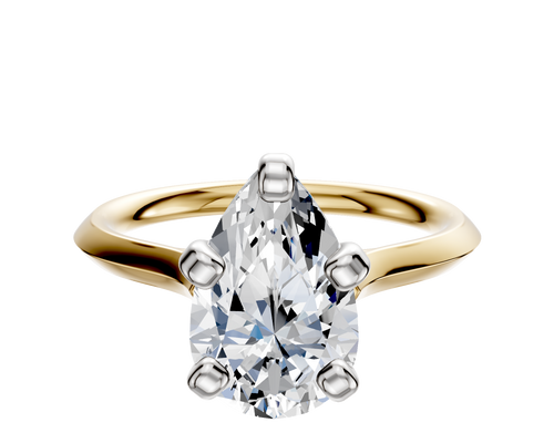 18K Two Tone 4 Prong Cathedral Knife Edge 2.0mm Engagement Ring
