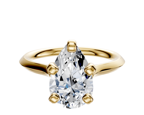 18K Yellow Gold 4 Prong Cathedral Knife Edge 2.0mm Engagement Ring