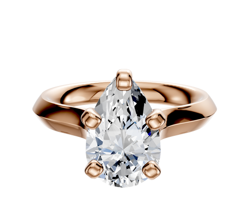 18K Rose Gold 4 Prong Cathedral Knife Edge 3.0mm Engagement Ring