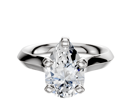 14K White Gold 4 Prong Cathedral Knife Edge 3.0mm Engagement Ring