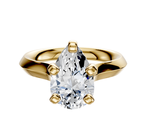 14K Yellow Gold 4 Prong Cathedral Knife Edge 3.0mm Engagement Ring