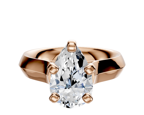 18K Rose Gold 4 Prong Cathedral Knife Edge 4.0mm Engagement Ring