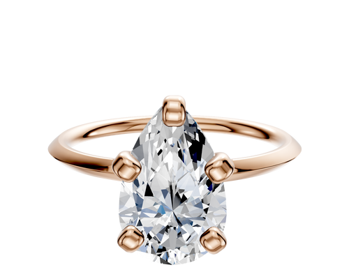 18K Rose Gold 4 Prong Classic Knife Edge 1.5mm Engagement Ring