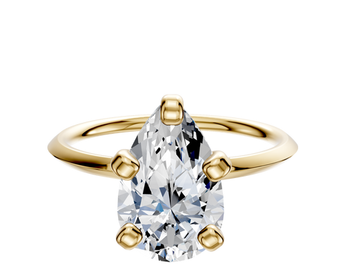 18K Yellow Gold 4 Prong Classic Knife Edge 1.5mm Engagement Ring