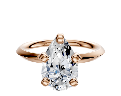 14K Rose Gold 4 Prong Classic Knife Edge 2.0mm Engagement Ring