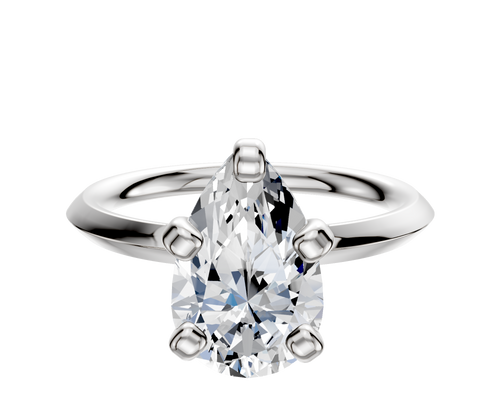 18K White Gold 4 Prong Classic Knife Edge 2.0mm Engagement Ring