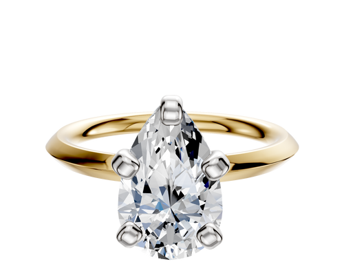 14K Two Tone 4 Prong Classic Knife Edge 2.0mm Engagement Ring