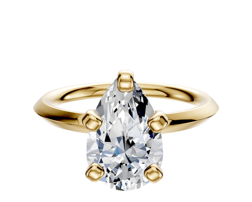 14K Yellow Gold 4 Prong Classic Knife Edge 2.0mm Engagement Ring