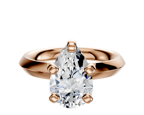 18K Rose Gold 4 Prong Classic Knife Edge 3.0mm Engagement Ring