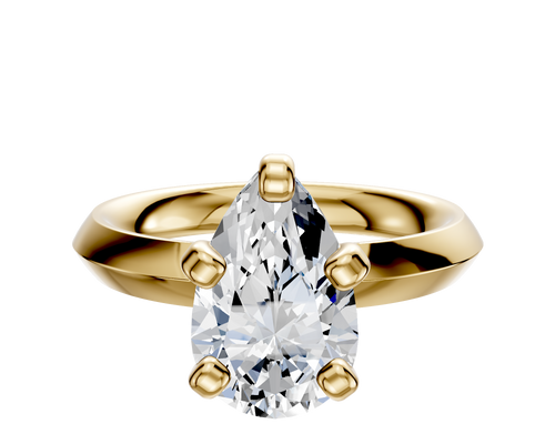 18K Yellow Gold 4 Prong Classic Knife Edge 3.0mm Engagement Ring