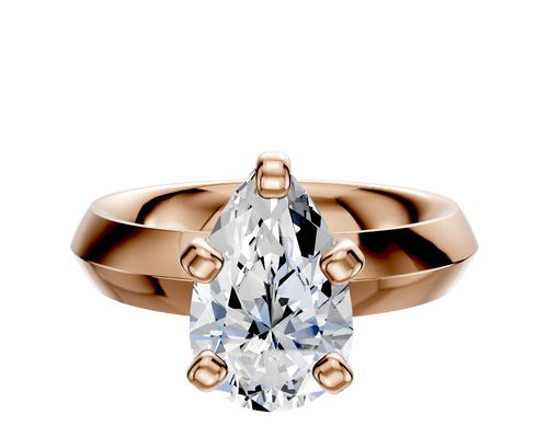18K Rose Gold 4 Prong Classic Knife Edge 4.0mm Engagement Ring