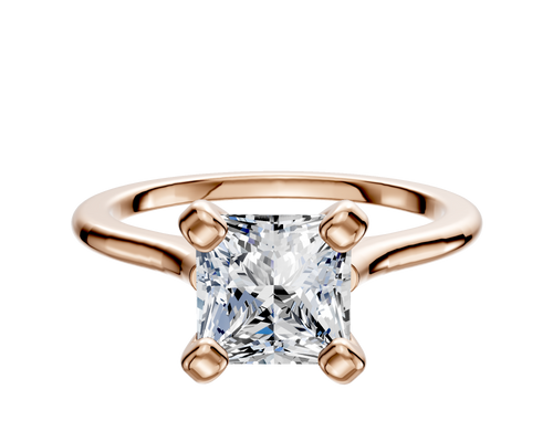 18K Rose Gold 4 Prong Cathedral Dome 1.5mm Engagement Ring