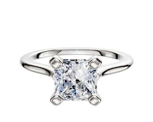 18K White Gold 4 Prong Cathedral Dome 1.5mm Engagement Ring
