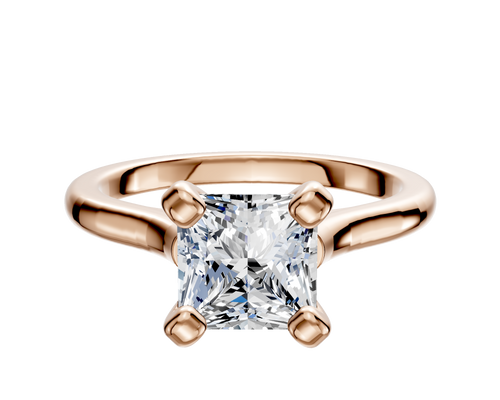 18K Rose Gold 4 Prong Cathedral Dome 2.0mm Engagement Ring