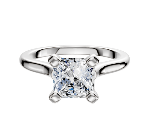 Platinum 4 Prong Cathedral Dome 2.0mm Engagement Ring