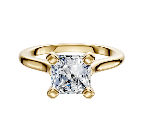 14K Yellow Gold 4 Prong Cathedral Dome 2.0mm Engagement Ring