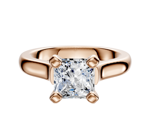 18K Rose Gold 4 Prong Cathedral Dome 3.0mm Engagement Ring