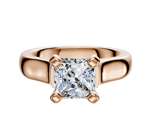 18K Rose Gold 4 Prong Cathedral Dome 4.0mm Engagement Ring