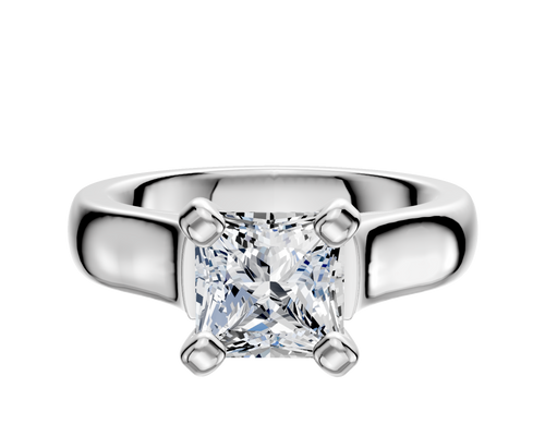 Platinum 4 Prong Cathedral Dome 4.0mm Engagement Ring