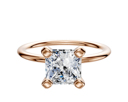14K Rose Gold 4 Prong Classic Dome 1.5mm Engagement Ring