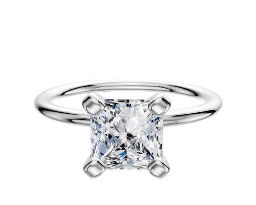 14K White Gold 4 Prong Classic Dome 1.5mm Engagement Ring