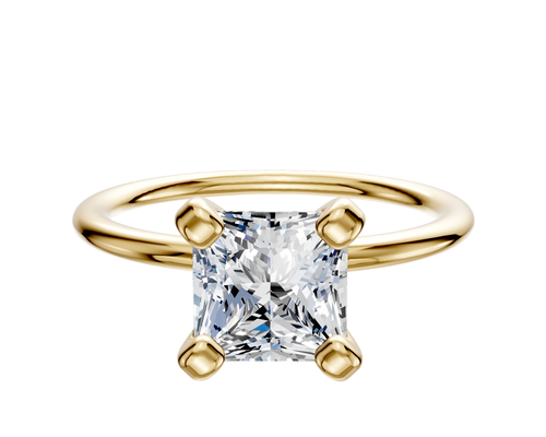18K Yellow Gold 4 Prong Classic Dome 1.5mm Engagement Ring