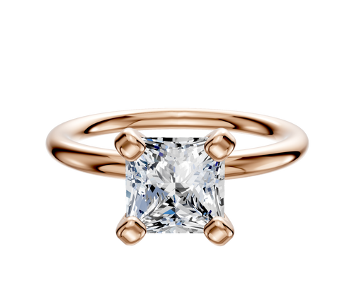 14K Rose Gold 4 Prong Classic Dome 2.0mm Engagement Ring