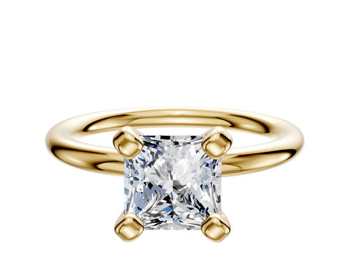18K Yellow Gold 4 Prong Classic Dome 2.0mm Engagement Ring