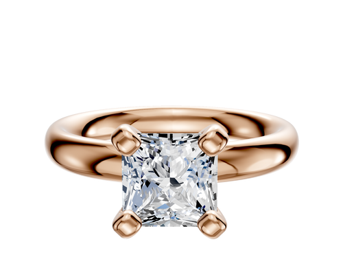 18K Rose Gold 4 Prong Classic Dome 3.0mm Engagement Ring