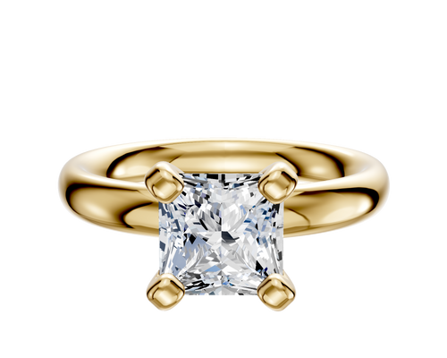 18K Yellow Gold 4 Prong Classic Dome 3.0mm Engagement Ring