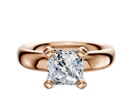 14K Rose Gold 4 Prong Classic Dome 4.0mm Engagement Ring