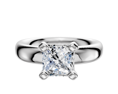 Platinum 4 Prong Classic Dome 4.0mm Engagement Ring