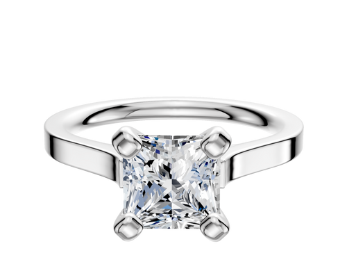 Platinum 4 Prong Cathedral Flat 2.0mm Engagement Ring