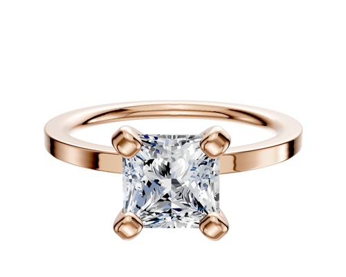 14K Rose Gold 4 Prong Classic Flat 1.5mm Engagement Ring
