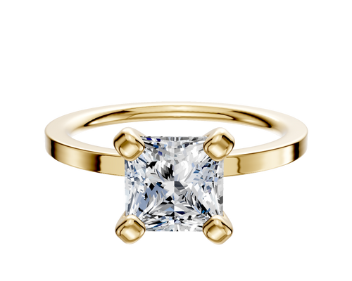 18K Yellow Gold 4 Prong Classic Flat 1.5mm Engagement Ring