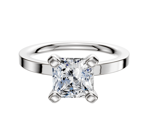 Platinum 4 Prong Classic Flat 2.0mm Engagement Ring