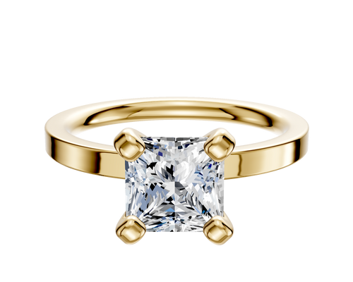 14K Yellow Gold 4 Prong Classic Flat 2.0mm Engagement Ring