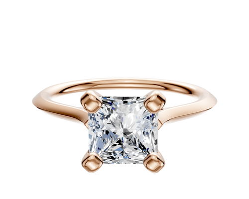18K Rose Gold 4 Prong Cathedral Knife Edge 1.5mm Engagement Ring