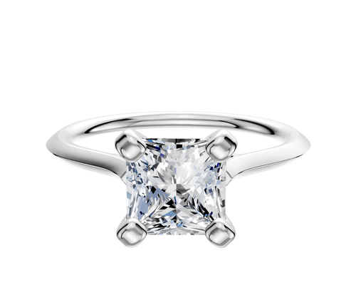 18K White Gold 4 Prong Cathedral Knife Edge 1.5mm Engagement Ring