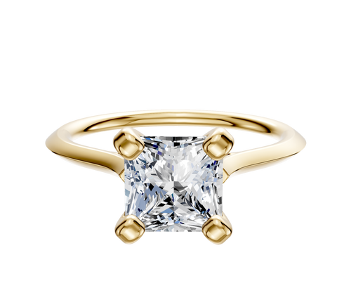 18K Yellow Gold 4 Prong Cathedral Knife Edge 1.5mm Engagement Ring