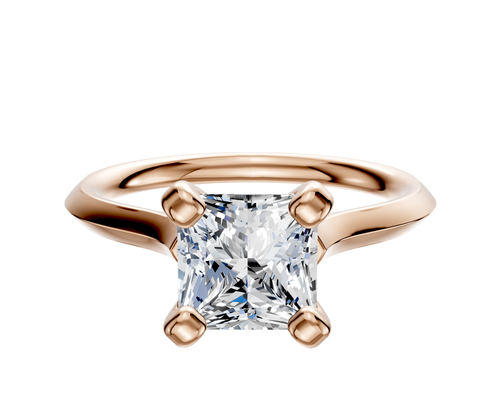 14K Rose Gold 4 Prong Cathedral Knife Edge 2.0mm Engagement Ring