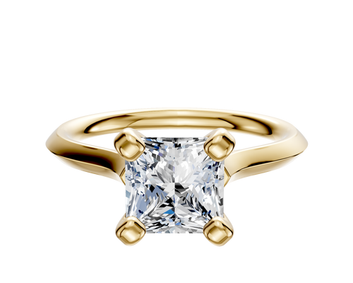 18K Yellow Gold 4 Prong Cathedral Knife Edge 2.0mm Engagement Ring