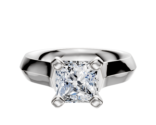 Platinum 4 Prong Cathedral Knife Edge 4.0mm Engagement Ring