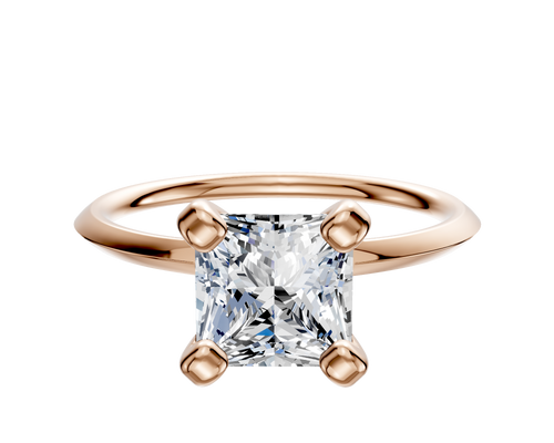 18K Rose Gold 4 Prong Classic Knife Edge 1.5mm Engagement Ring