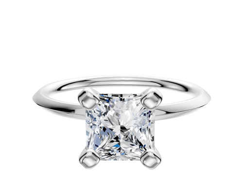 18K White Gold 4 Prong Classic Knife Edge 1.5mm Engagement Ring