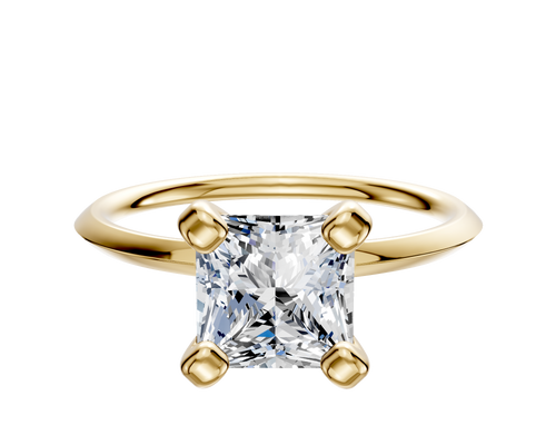 18K Yellow Gold 4 Prong Classic Knife Edge 1.5mm Engagement Ring