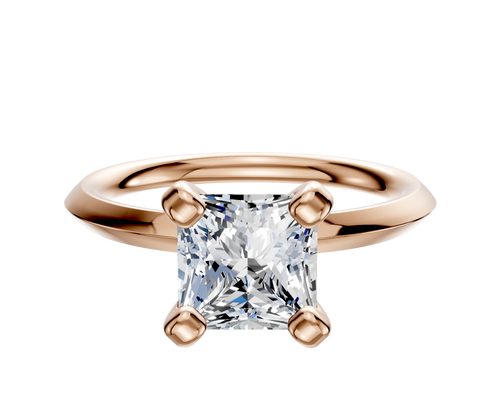 18K Rose Gold 4 Prong Classic Knife Edge 2.0mm Engagement Ring