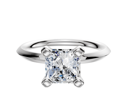 14K White Gold 4 Prong Classic Knife Edge 2.0mm Engagement Ring